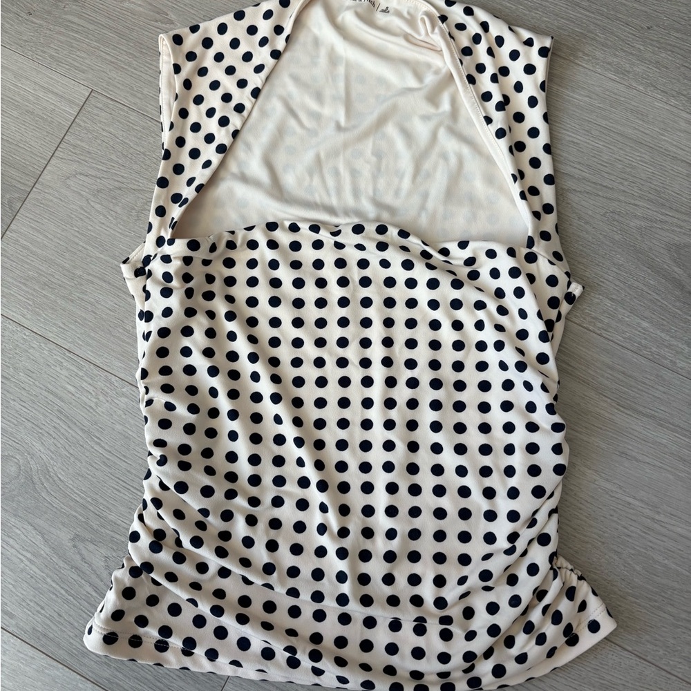 Abercrombie & Fitch Navy Polka Dot Top